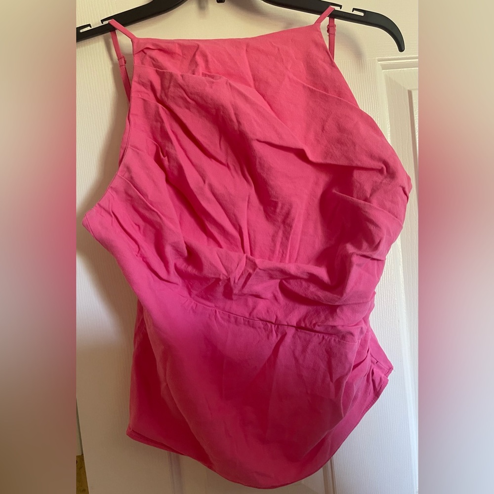 Zara Pink Linen Sleeveless Top